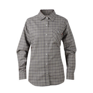 88% Cotton 12% Nylon Women FR Plaid Work Shirt