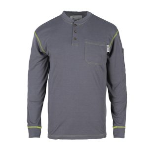 100% Cotton 7oz FR Long Sleeve Henley  Shirts