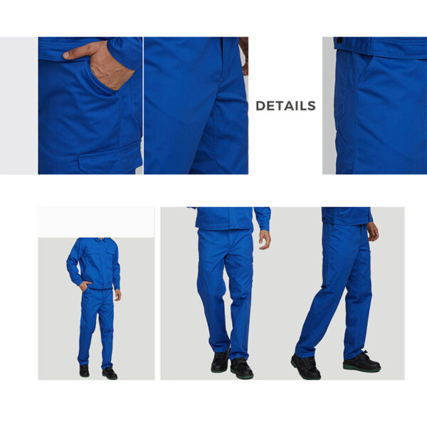 65% polyester35%  cotton Blue Work Pants - Image 5
