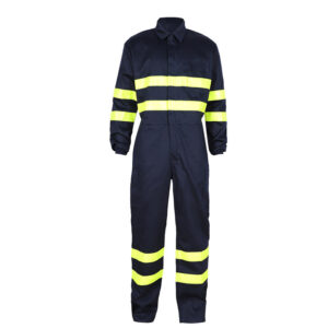 Construction Fire Proof  Work Wear Fr Finished Antistatic  Safety Coverall For Oil  And Gas With Reflector